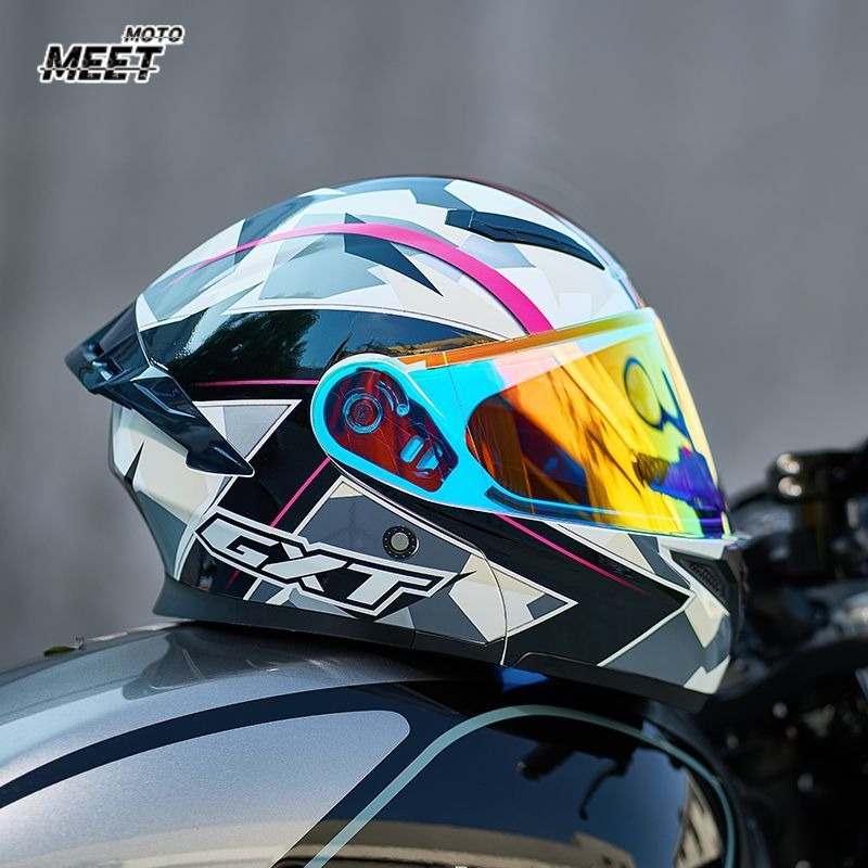 Full Face Motorcycle Helmet With Bluetooth - Helm Full Face DOT Approved, Perlengkapan