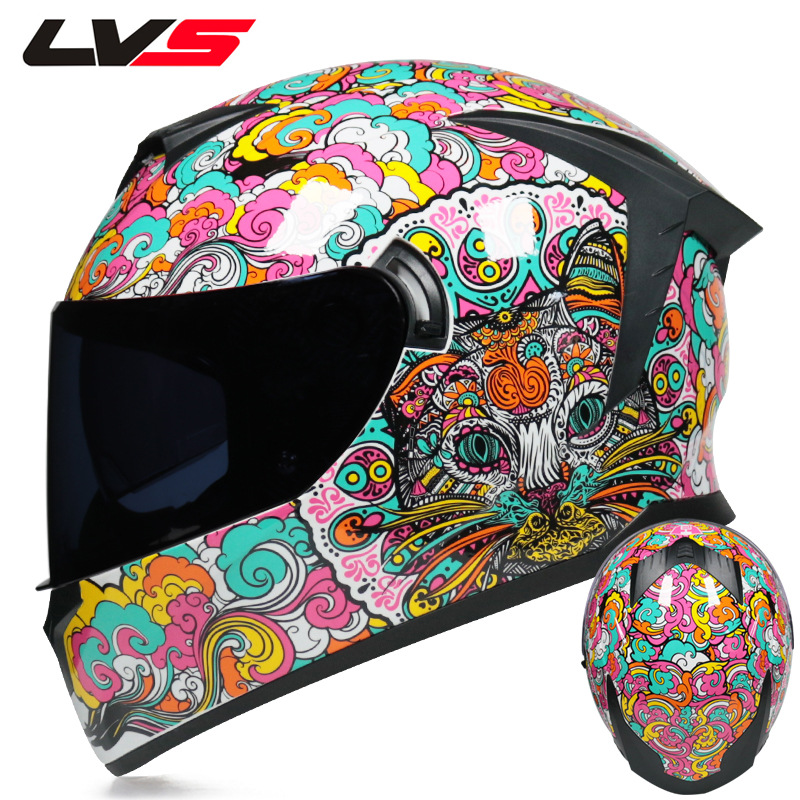 Helm Motor LVS Full Face Dual  - Full Face Motorcycle Helmet With Bluetooth ulasan dan harga